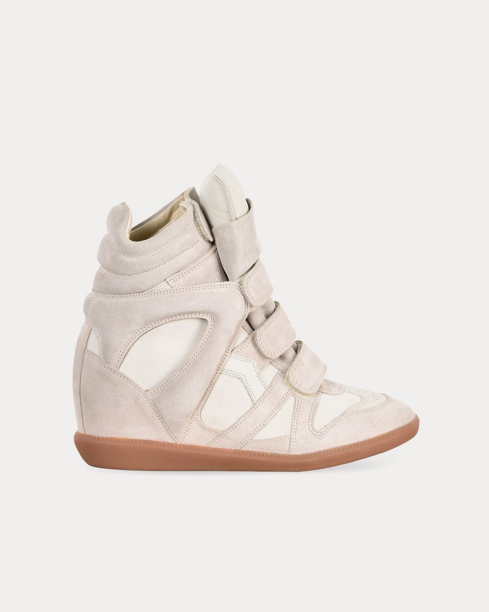 Isabel Marant Bekett Suede Ecru High Top Sneakers - 1