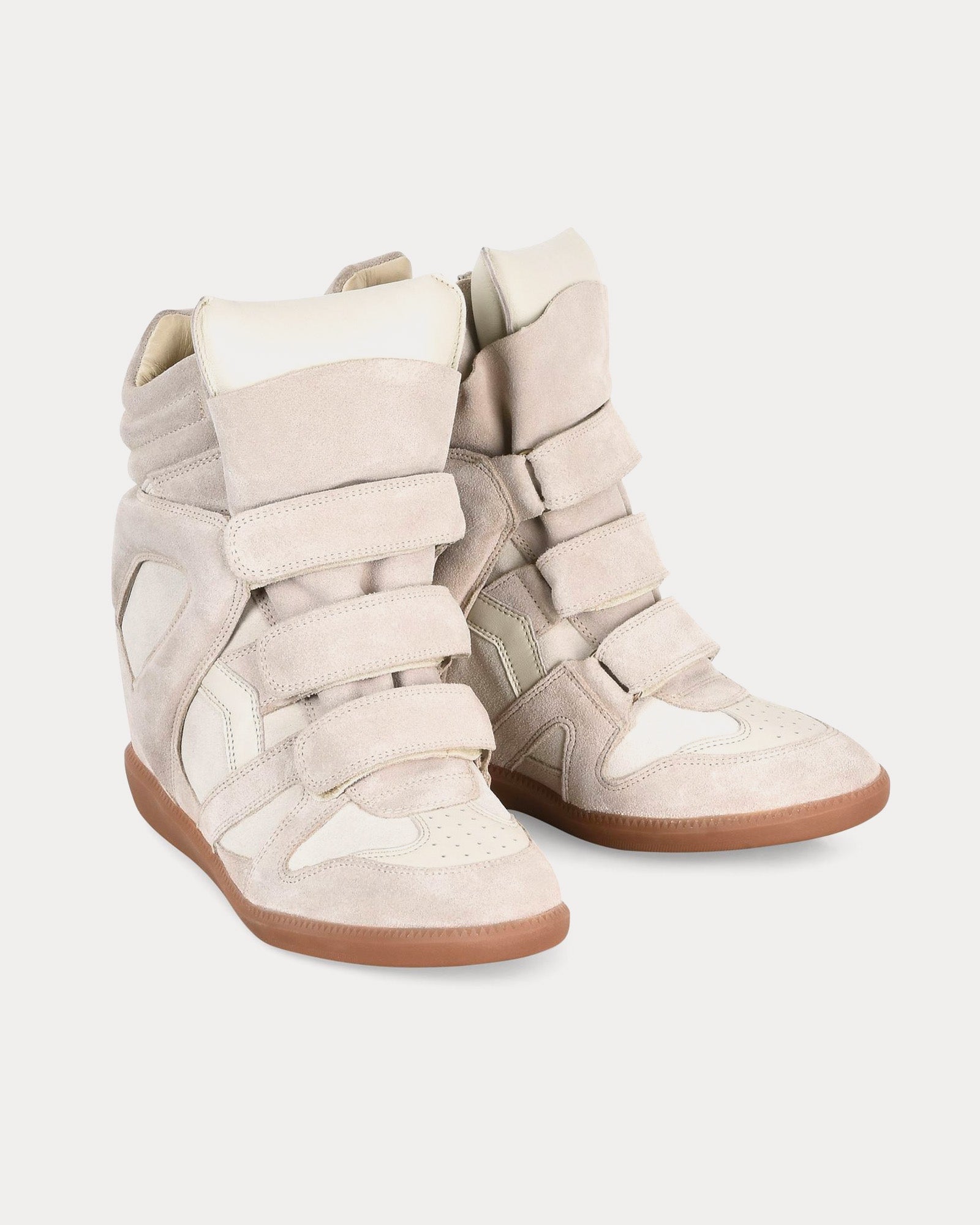 Isabel Marant Bekett Suede Ecru High Top Sneakers - 3