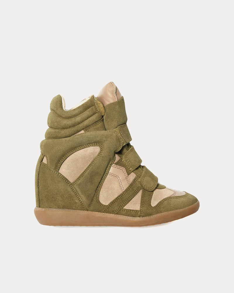 Isabel Marant Bekett Suede Taupe High Top Sneakers - 1