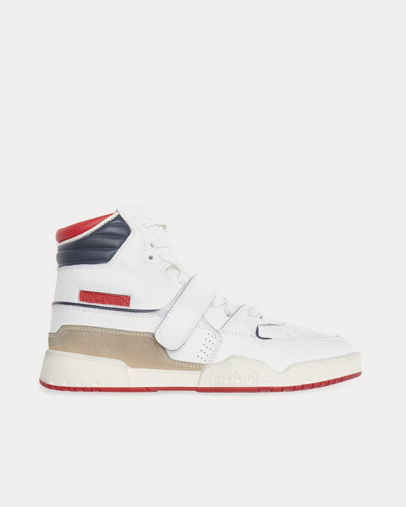 Isabel Marant Alsee Leather White / Red / Blue High Top Sneakers - 1