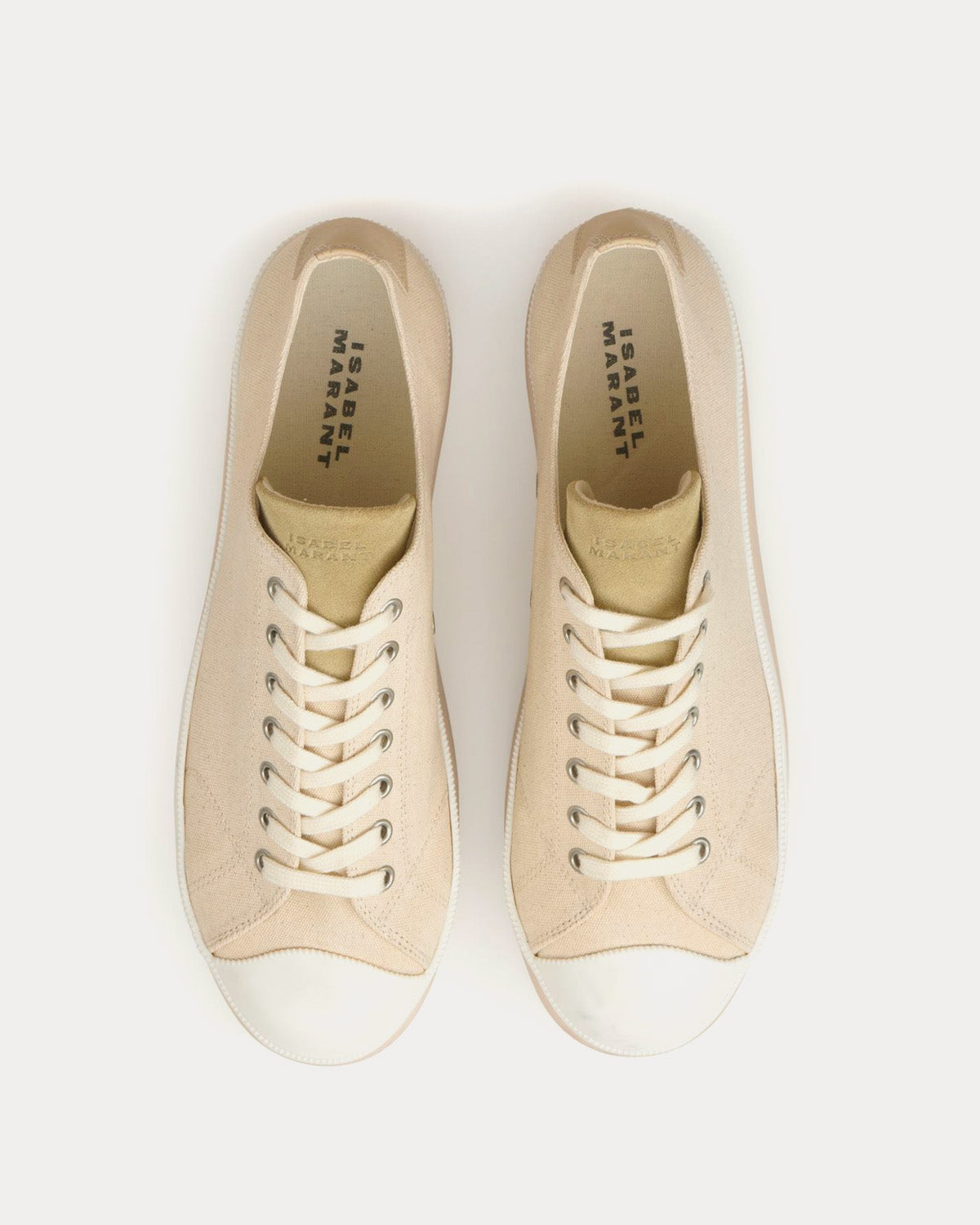 Isabel Marant Austen Canvas Ecru Low Top Sneakers - 2