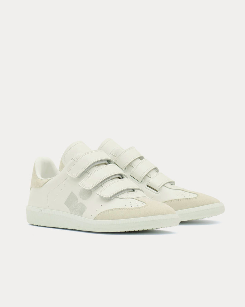 Isabel Marant Beth Leather White / Silver Low Top Sneakers - 3