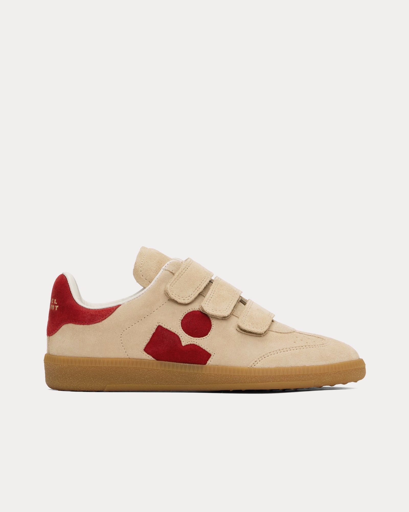 Isabel Marant Beth Suede Toffee / Red Low Top Sneakers - 1