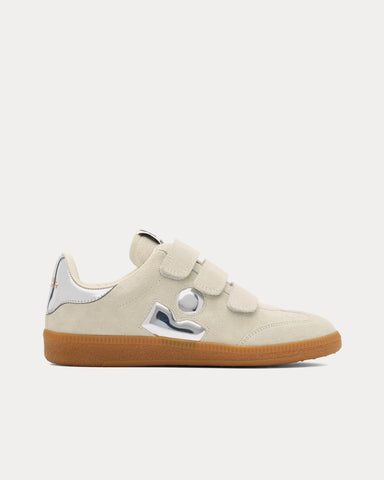 Isabel Marant Beth Suede Chalk / Silver Low Top Sneakers