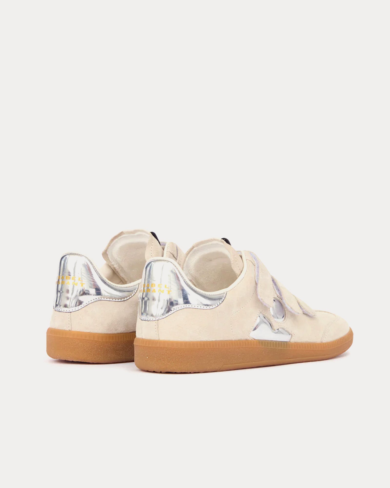 Isabel Marant Beth Suede Chalk / Silver Low Top Sneakers - 3