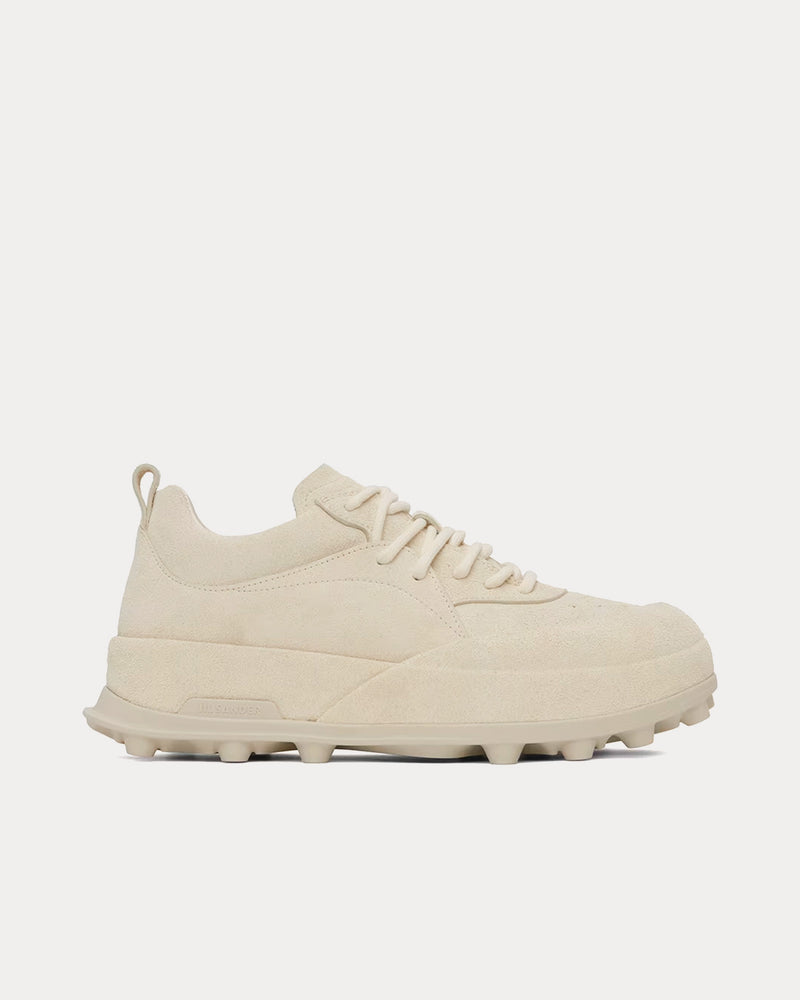 Jil Sander Orb Suede Porcelain Low Top Sneakers - 1