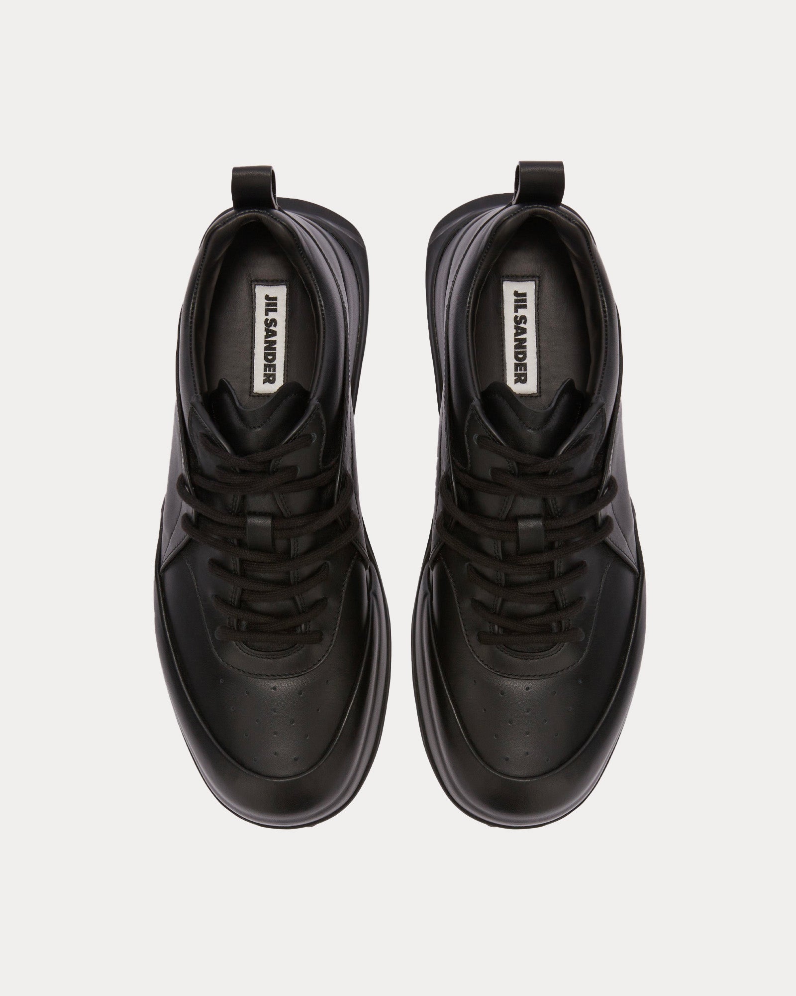 Jil Sander Orb Leather Black Low Top Sneakers - 2