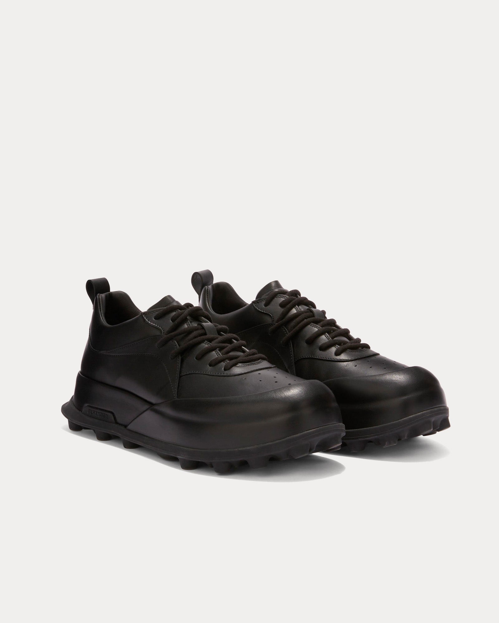 Jil Sander Orb Leather Black Low Top Sneakers - 3