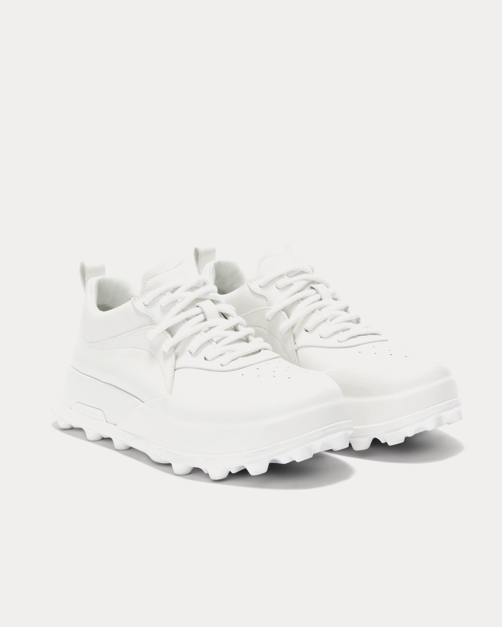 Jil Sander Orb Leather Porcelain White Low Top Sneakers - 3