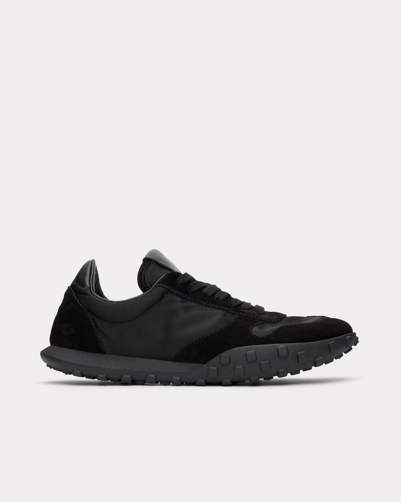 Jil Sander Moon Nylon & Suede Black Low Top Sneakers - 1