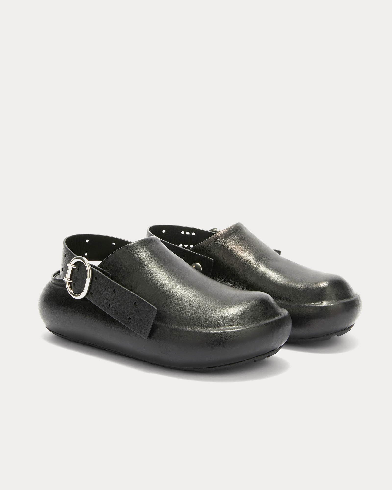 Jil Sander Sabot Leather Black Clogs - 3