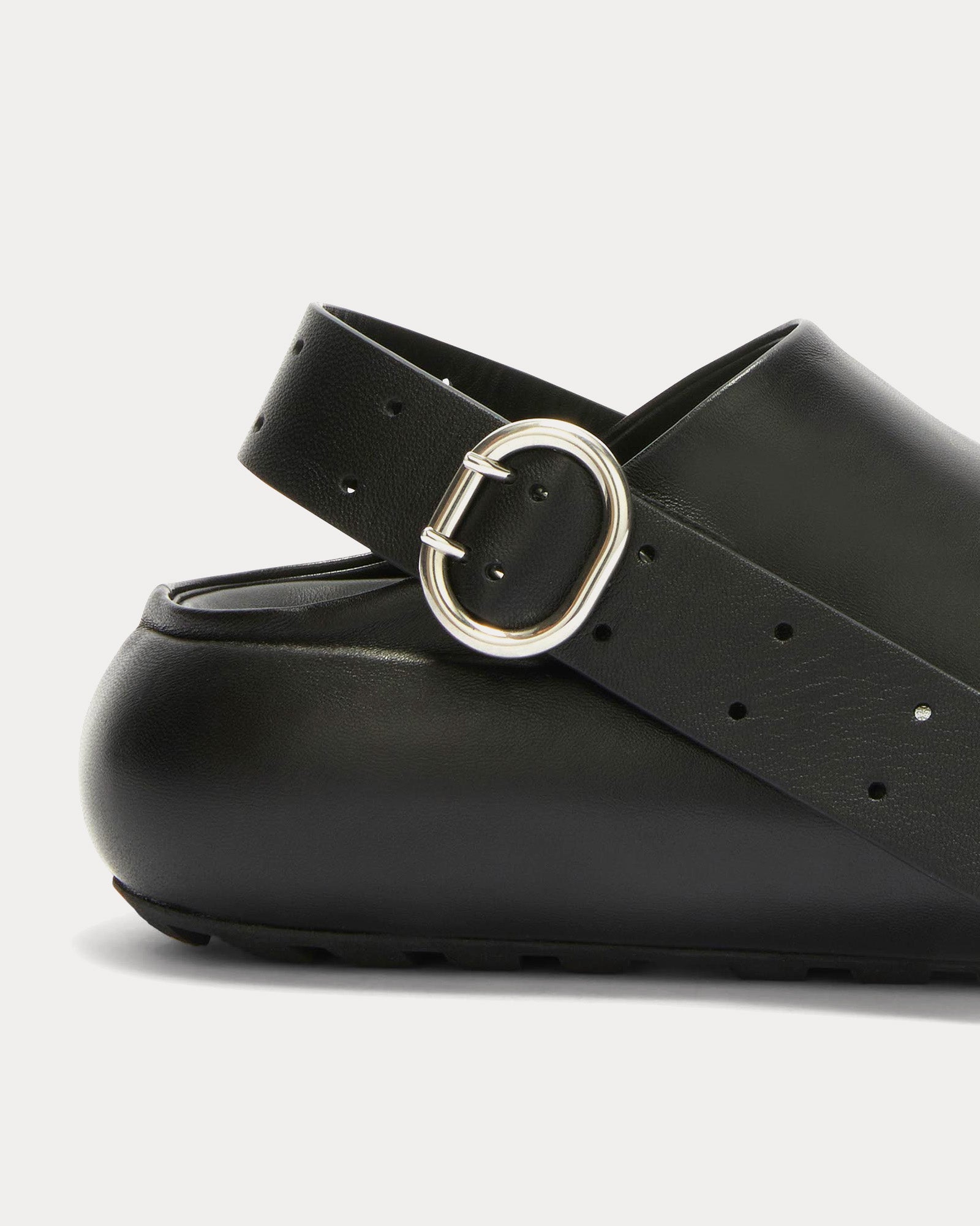 Jil Sander Sabot Leather Black Clogs - 5