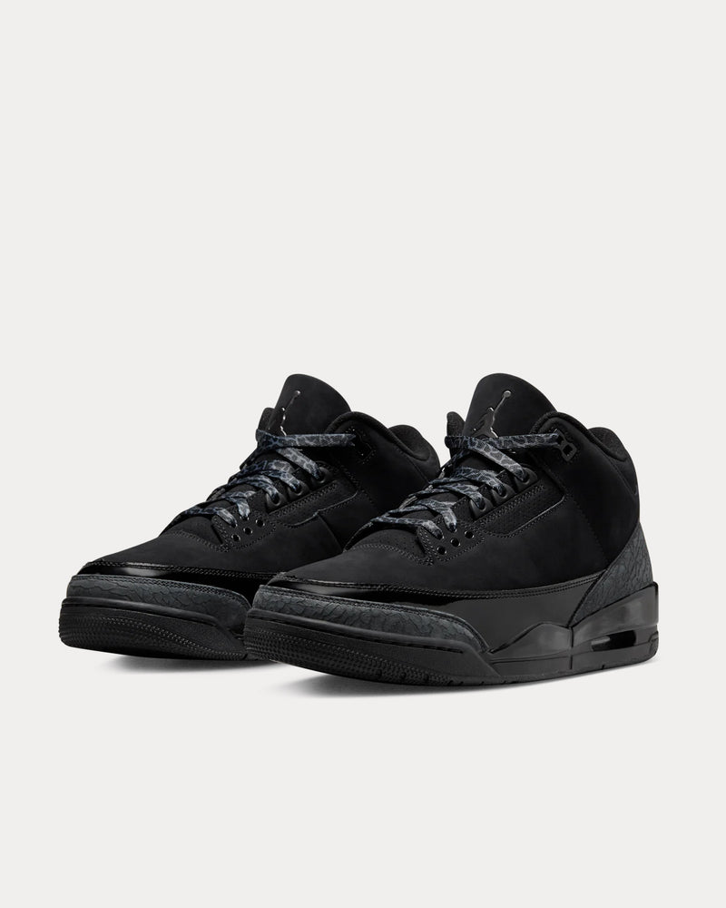 Jordan Air Jordan 3 Retro 'Black Cat' Black / Dark Chocolate / White High Top Sneakers - 3