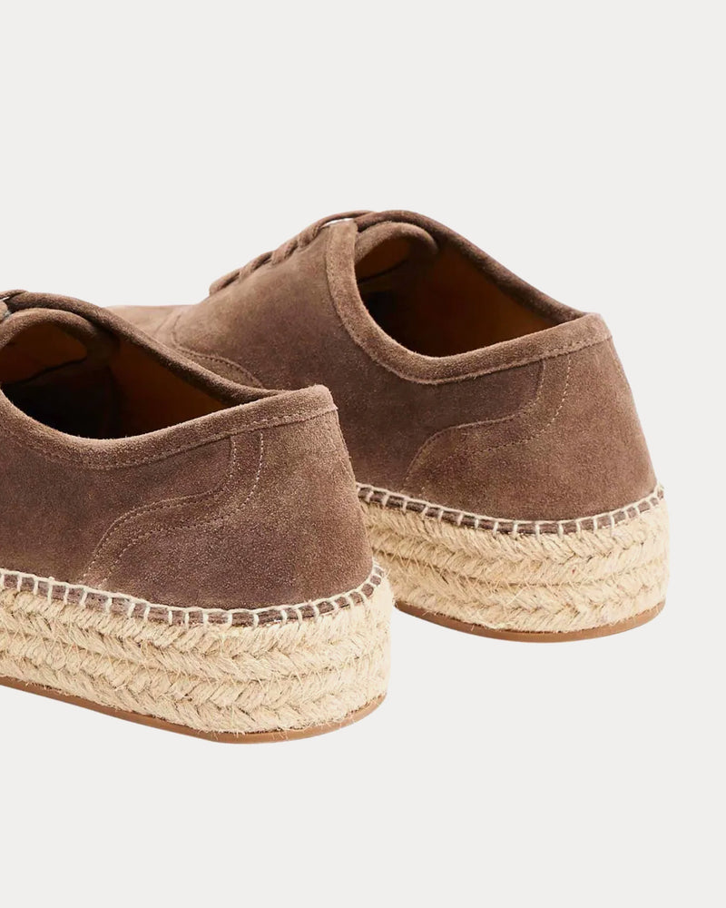 JW Anderson Lace-Front Platform Espadrilles Suede Taupe Low Top Sneakers - 4