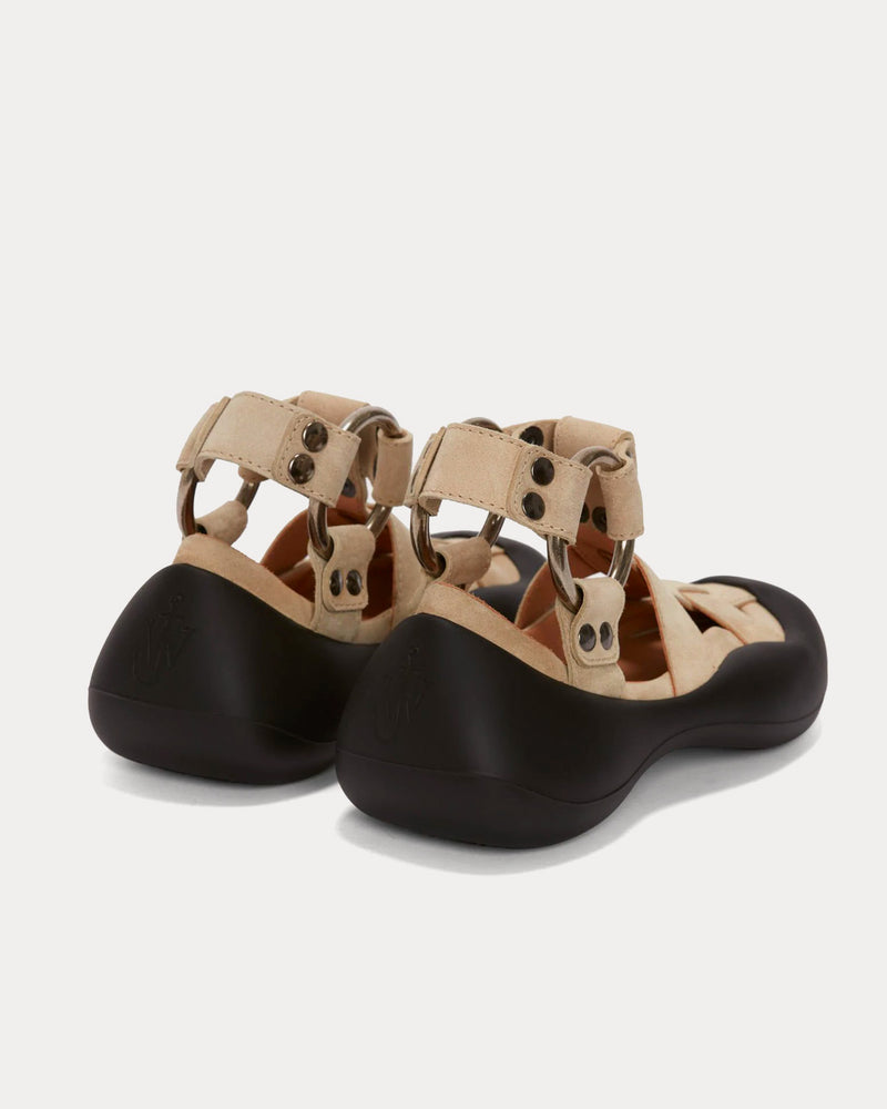 JW Anderson Bubble Suede Flat Beige Sandals - 4