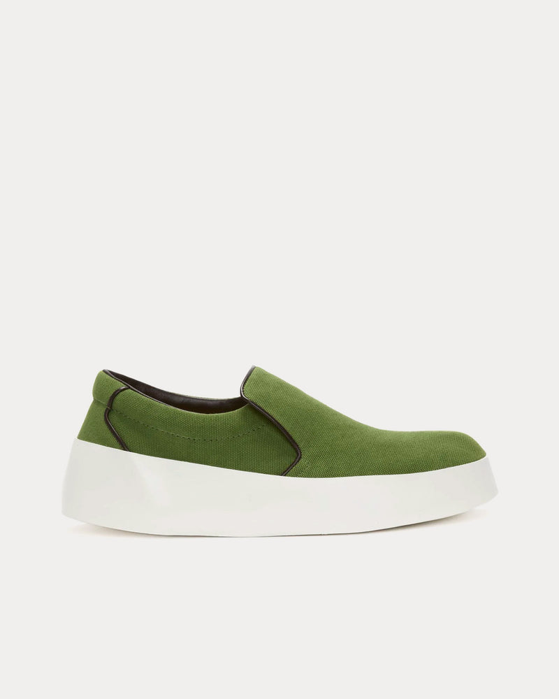 JW Anderson Leather Green Slip On Sneakers - 1