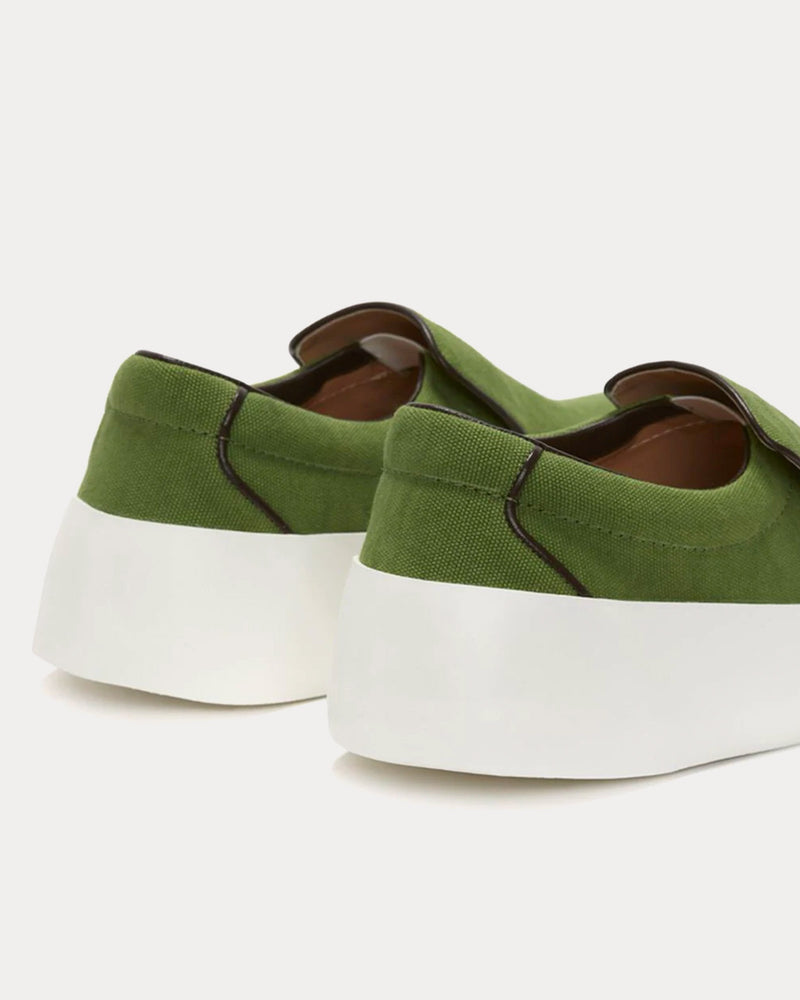 JW Anderson Leather Green Slip On Sneakers - 4