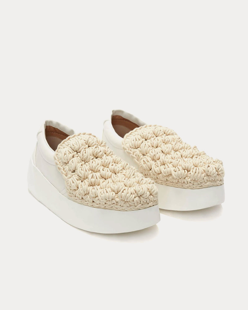 JW Anderson Popcorn Off White Slip On Sneakers - 3