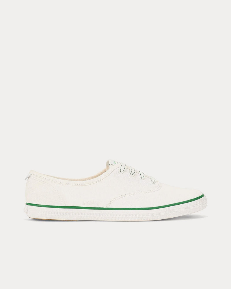 Keds x Staud Champion Canvas White / Green Low Top Sneakers - 1