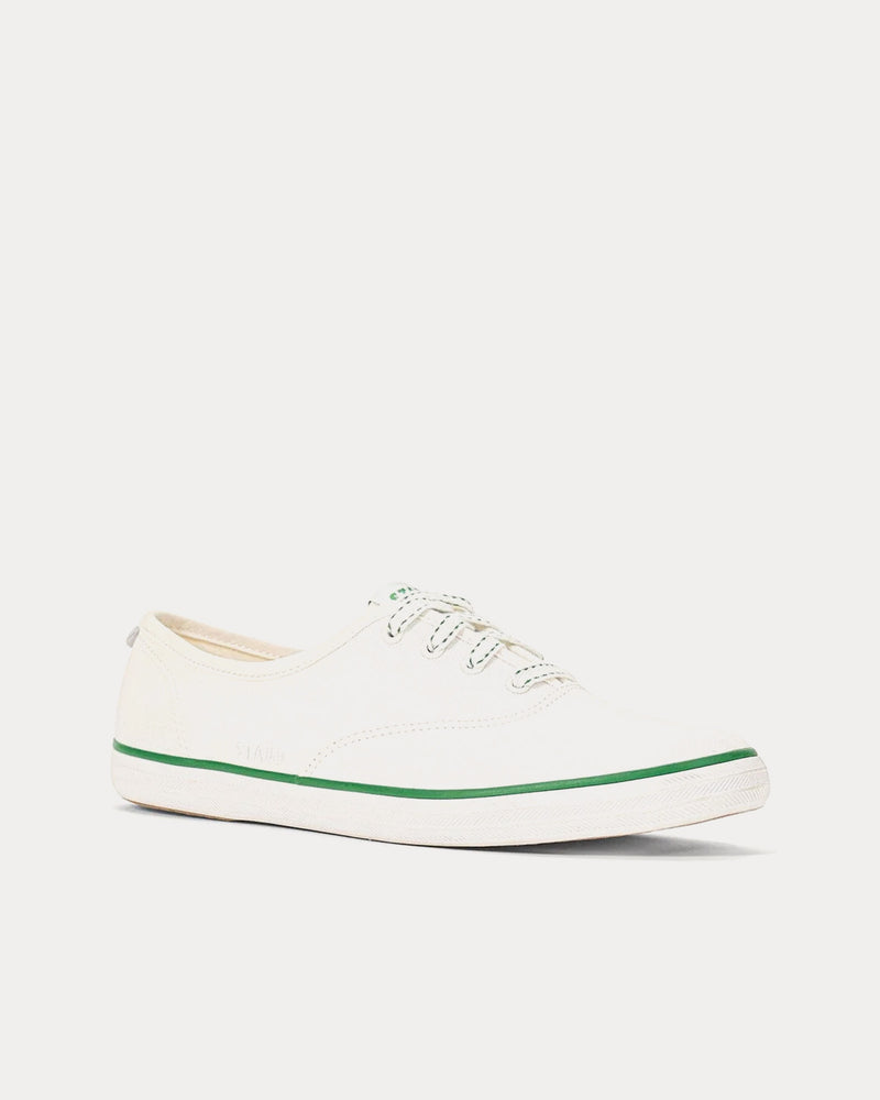 Keds x Staud Champion Canvas White / Green Low Top Sneakers - 2