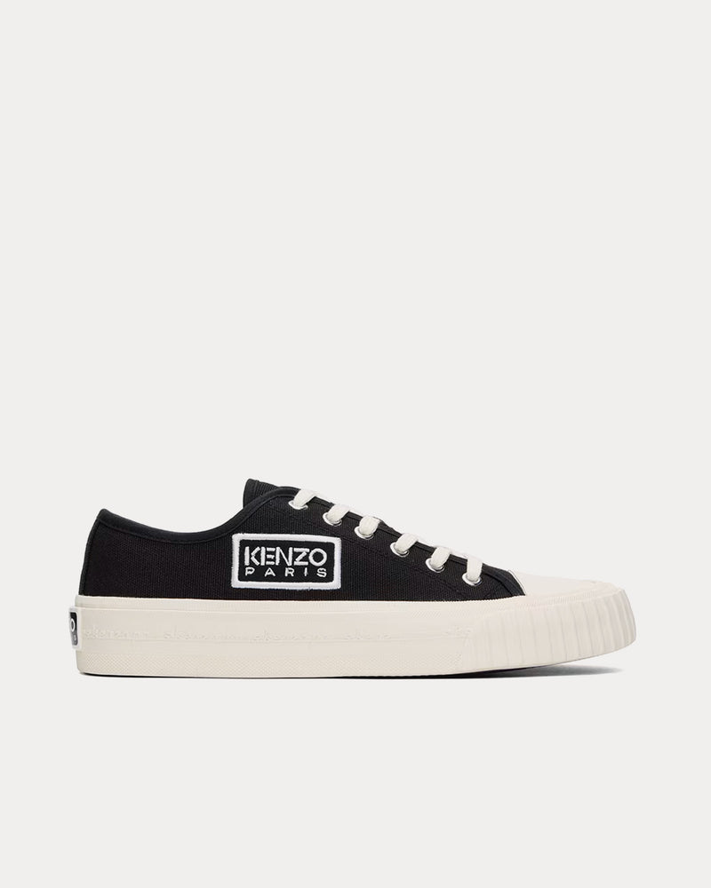 Kenzo Kenzo Foxy Embroidered Canvas Black Low Top Sneakers - 1