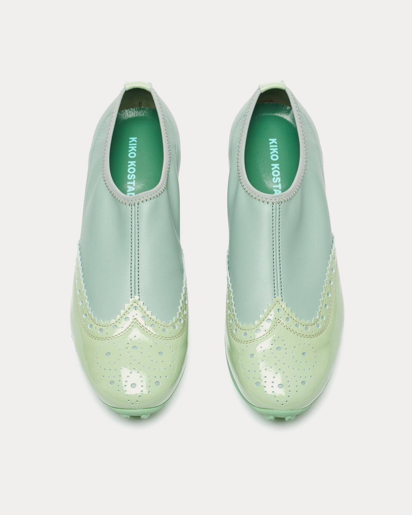 Kiko Kostadinov Sonia Brogues Teal / Sea Foam Slip Ons - 2