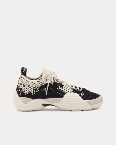 Lanvin Flash-Knit Cotton Ecru / Black Low Top Sneakers