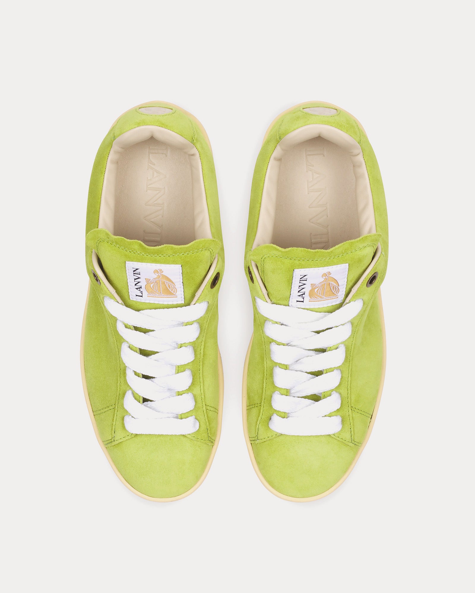 Lanvin Lite Curb Suede Absinthe Green Low Top Sneakers - 2