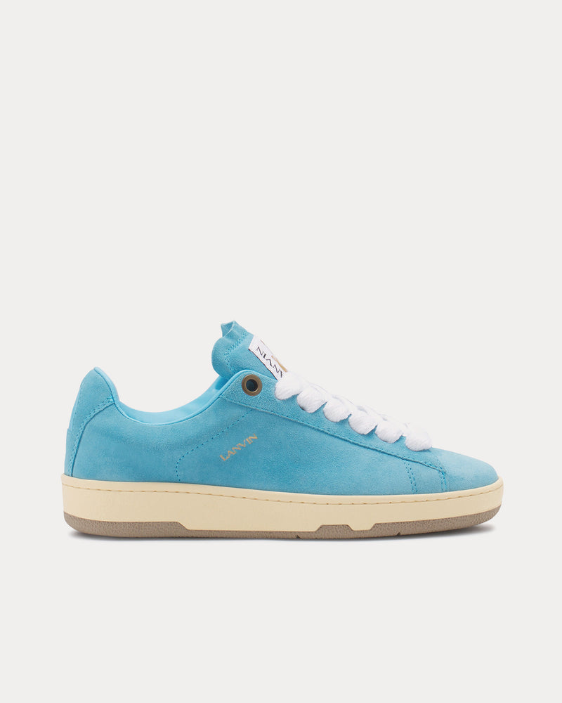 Lanvin Lite Curb Suede Budgie Blue Low Top Sneakers - 1