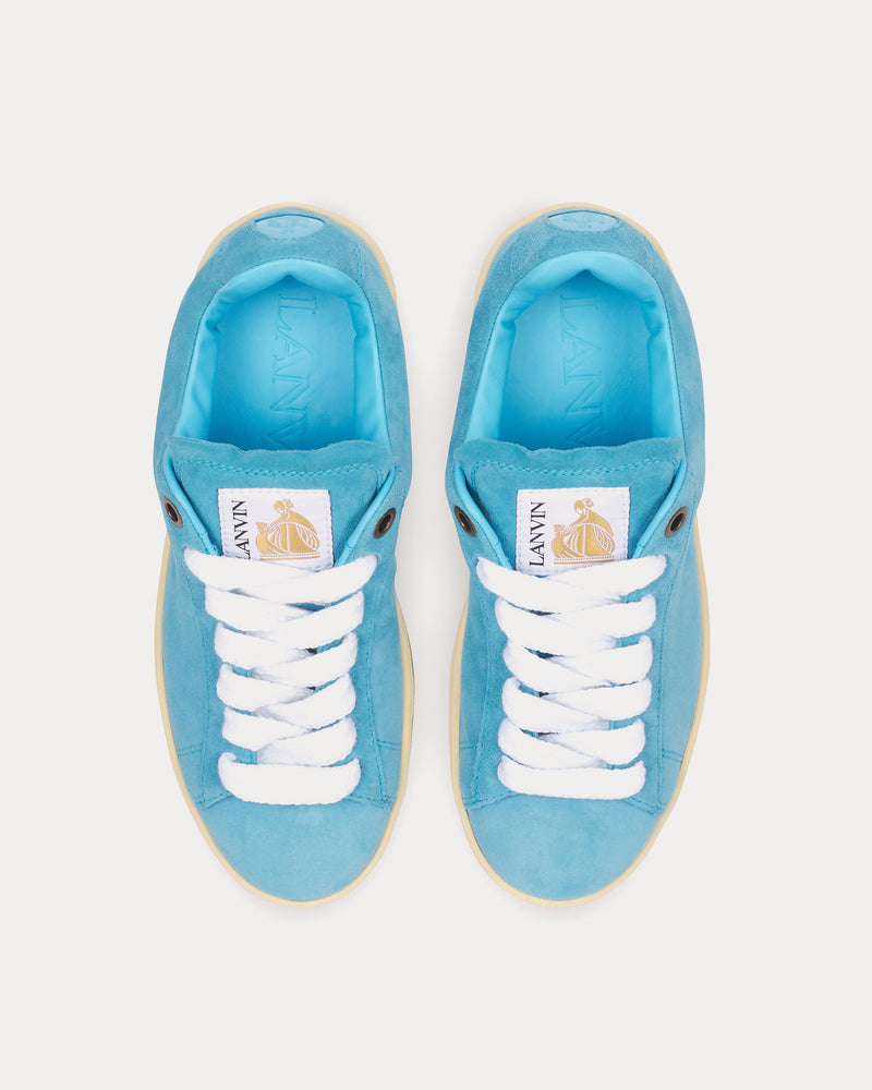 Lanvin Lite Curb Suede Budgie Blue Low Top Sneakers - 2