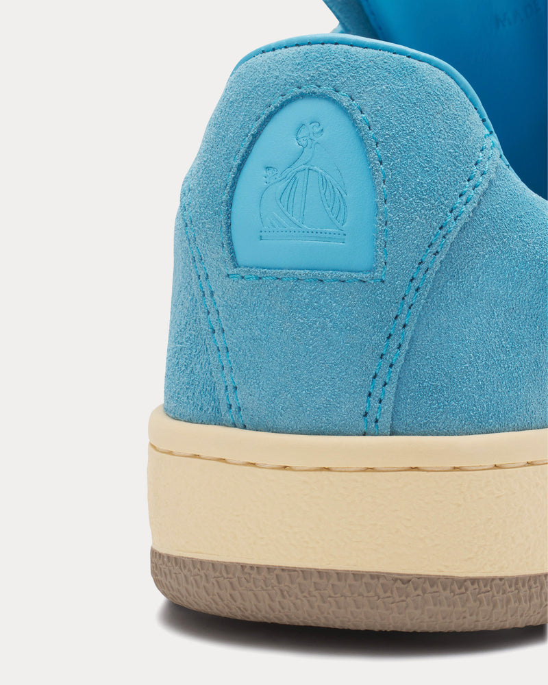 Lanvin Lite Curb Suede Budgie Blue Low Top Sneakers - 4