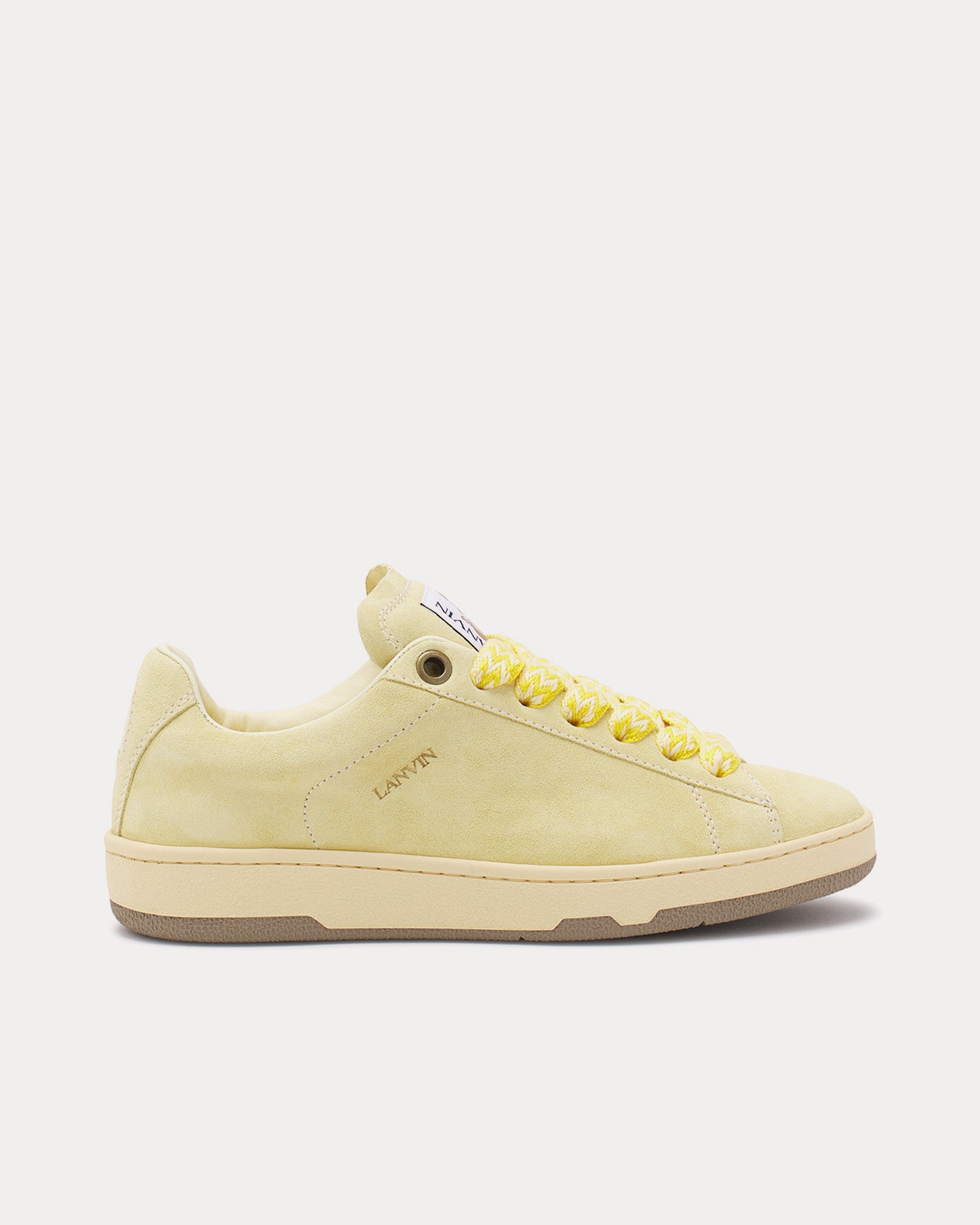 Lanvin Lite Curb Suede Chamomile Low Top Sneakers - 1