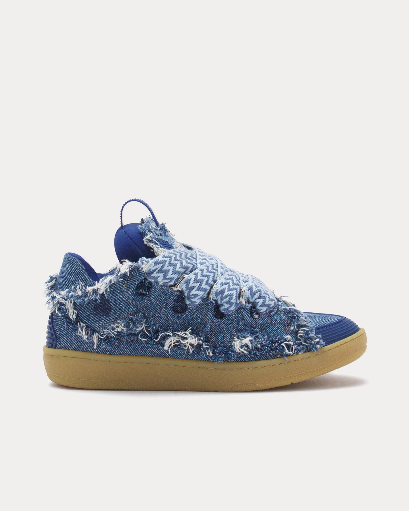 Lanvin Curb Denim Blue Low Top Sneakers - 1