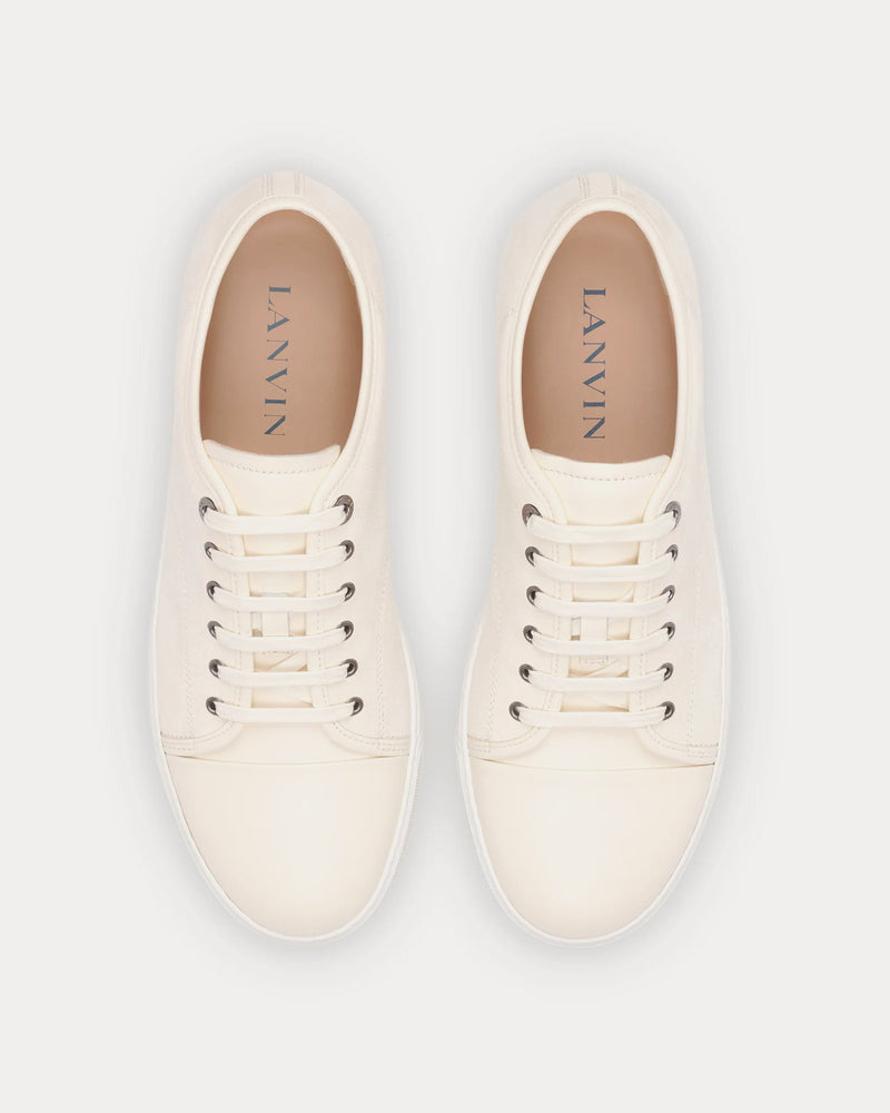 Lanvin DBB1 Leather & Suede Cream Low Top Sneakers - 2