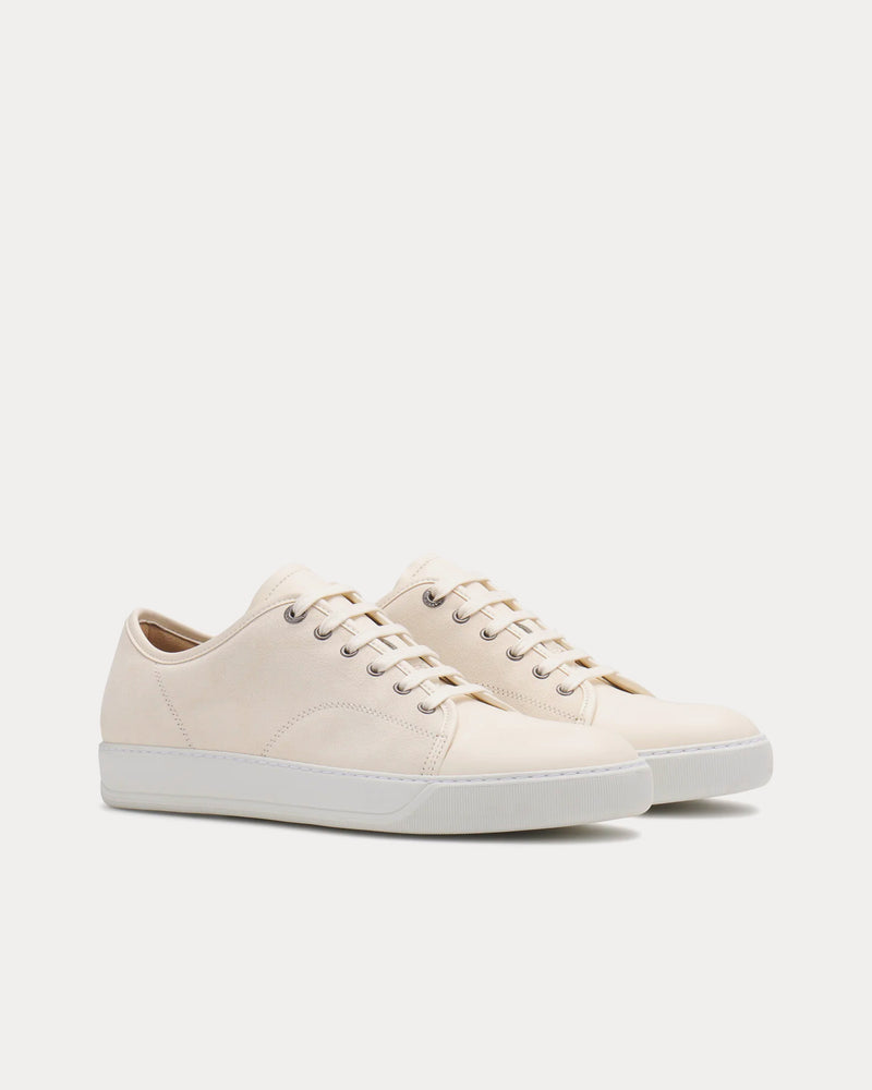 Lanvin DBB1 Leather & Suede Cream Low Top Sneakers - 3