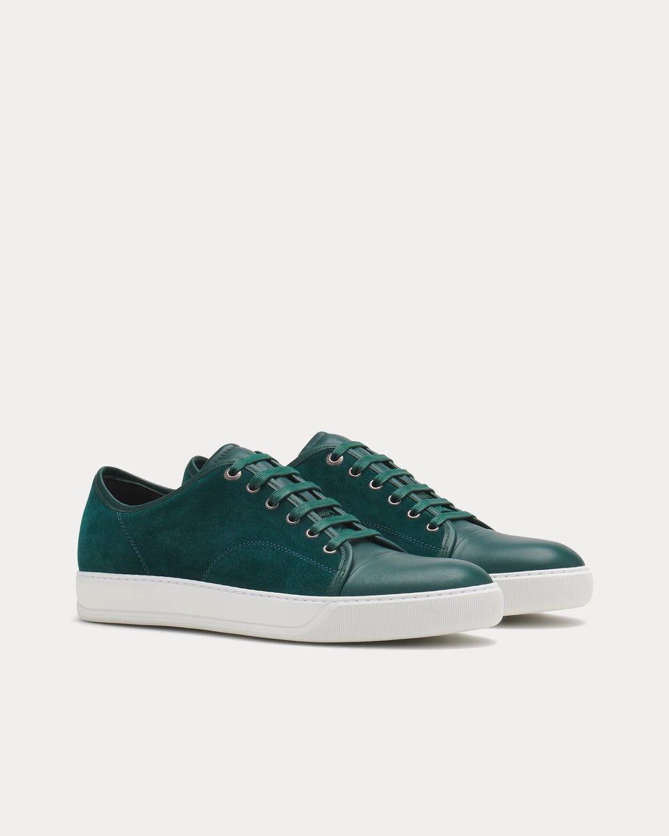 Lanvin DBB1 Leather & Suede Dark Green Low Top Sneakers - Sneak in Peace