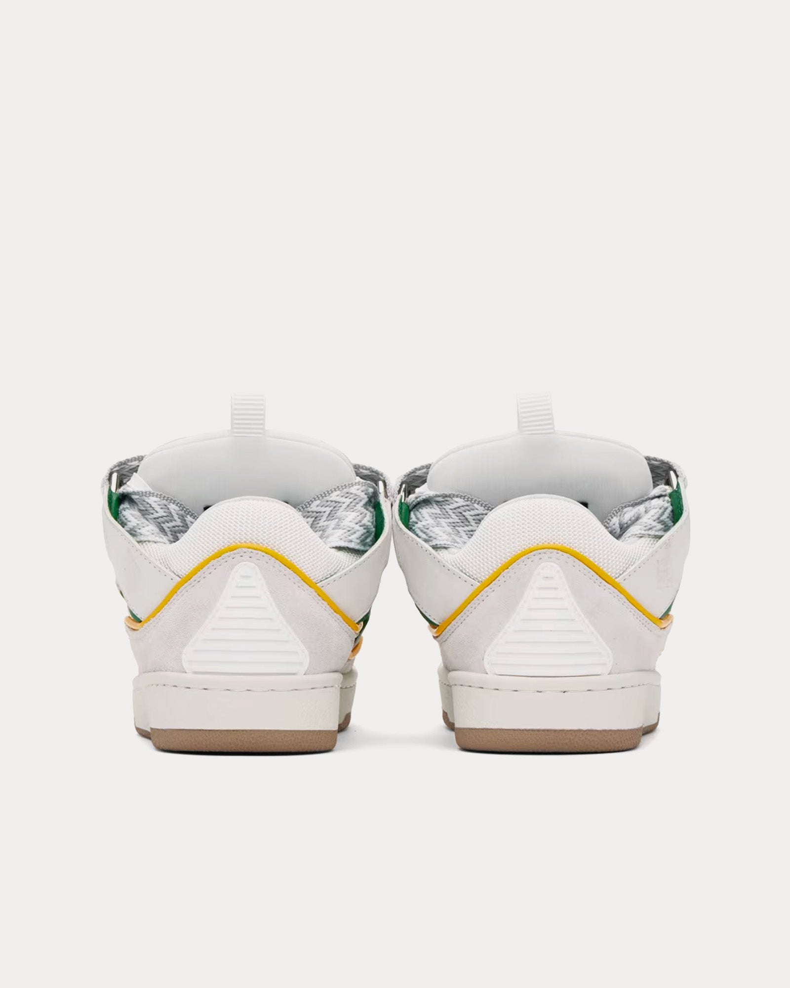 Lanvin Curb Leather White / Green Low Top Sneakers - 3