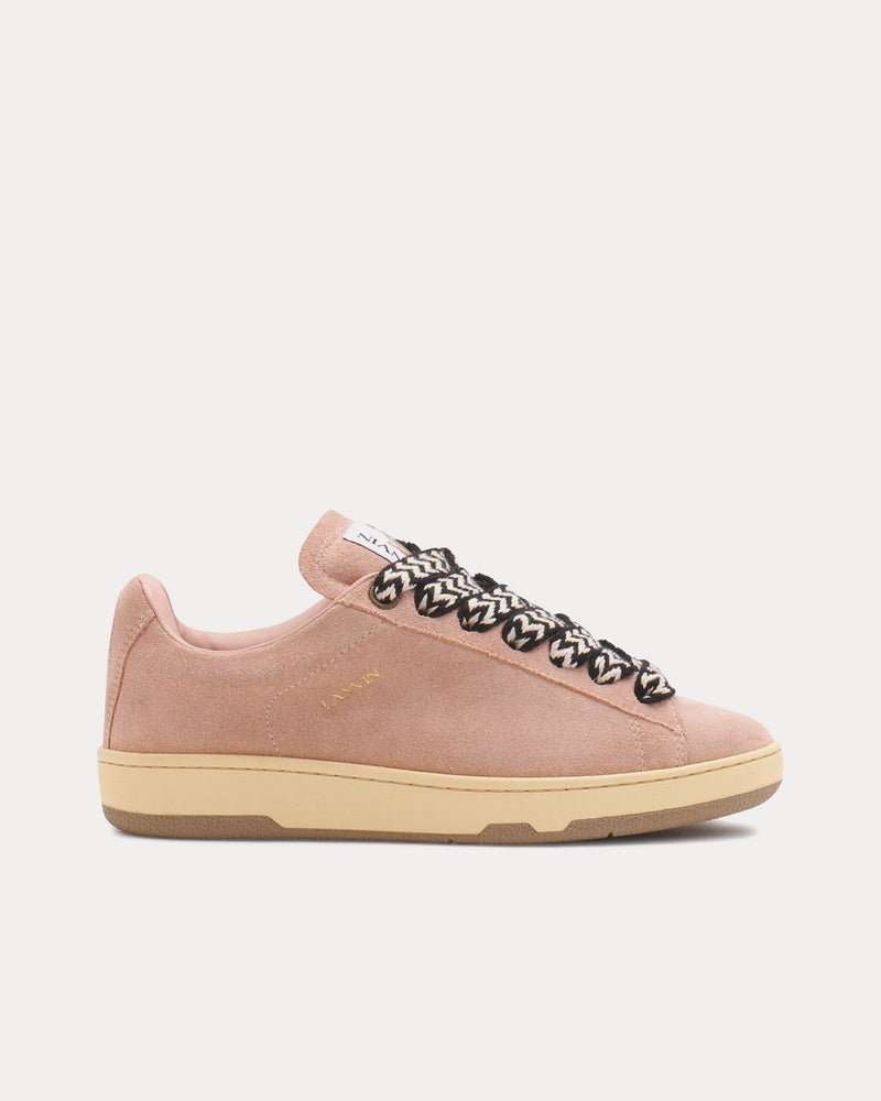 Lanvin Lite Curb Suede Pink Low Top Sneakers - 1