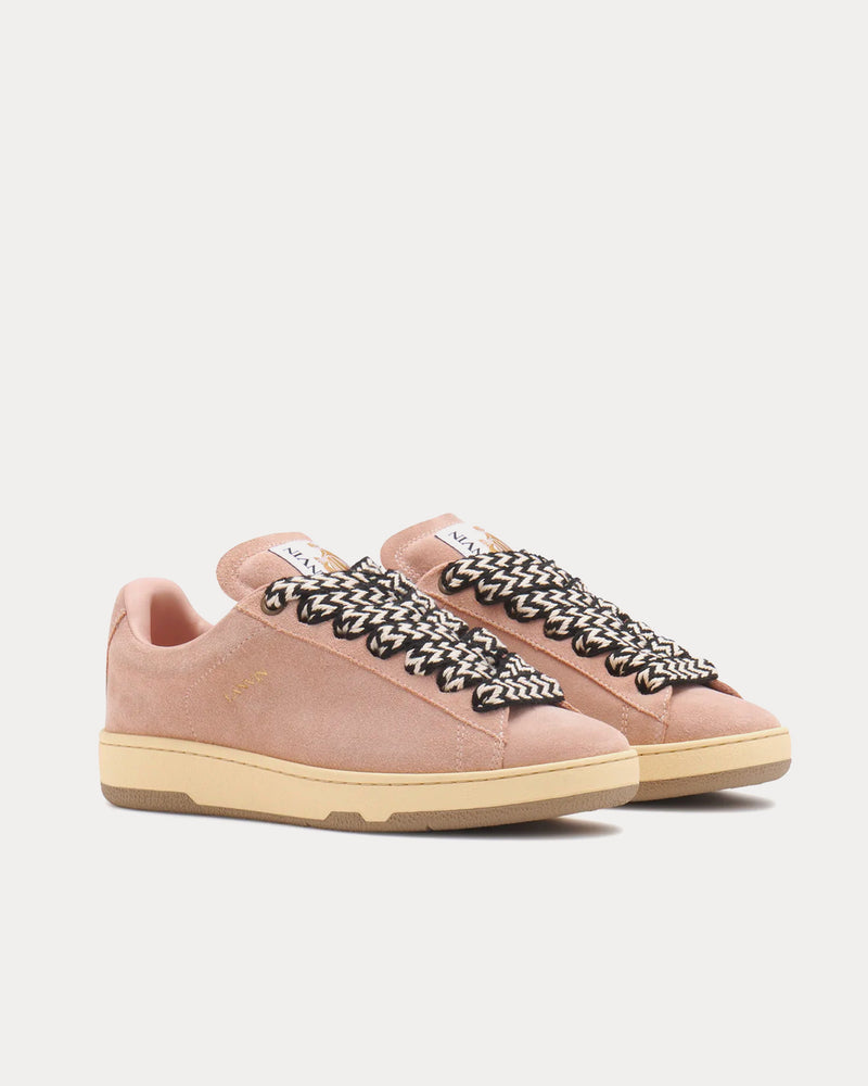 Lanvin Lite Curb Suede Pink Low Top Sneakers - 3