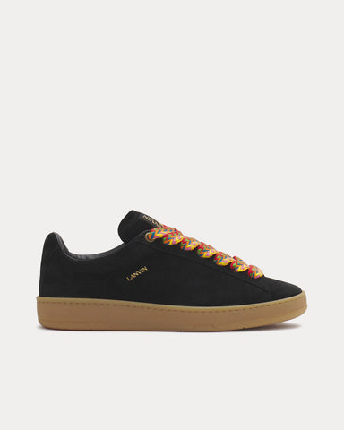 Lanvin Lite Curb Suede Black Low Top Sneakers