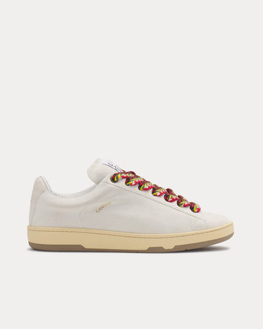 Lanvin Lite Curb Suede White Low Top Sneakers