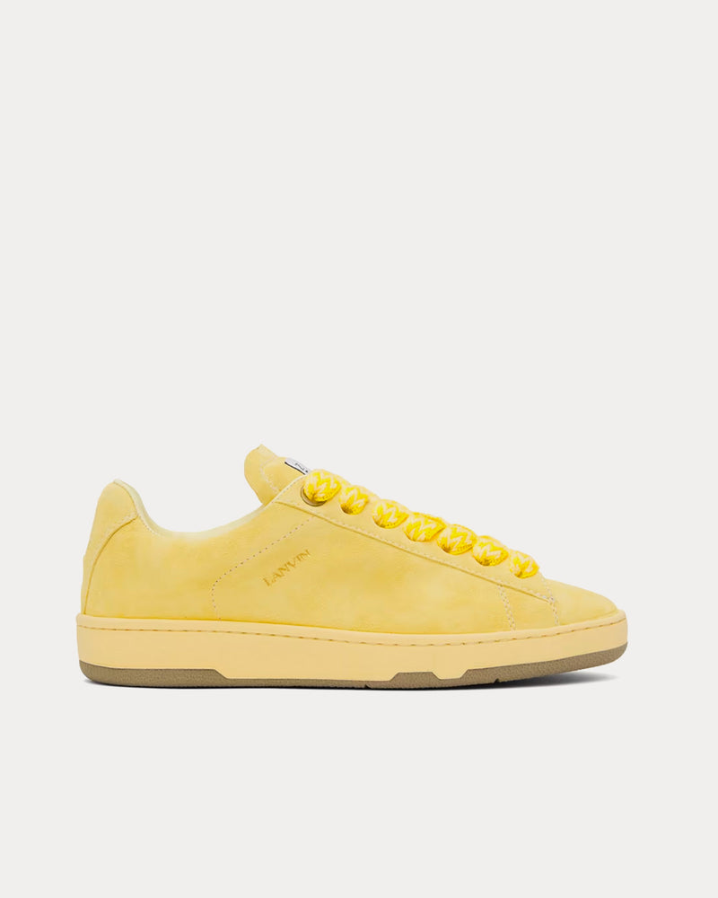 Lanvin Lite Curb Suede Chamomile Yellow Low Top Sneakers - 1