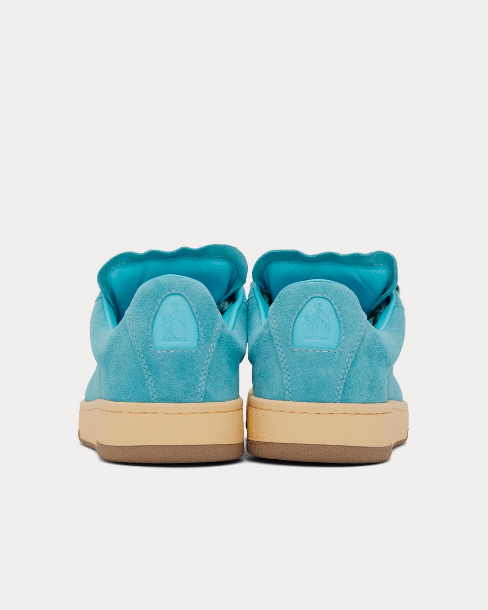 Lanvin Lite Curb Suede Budgie Blue Low Top Sneakers - 3