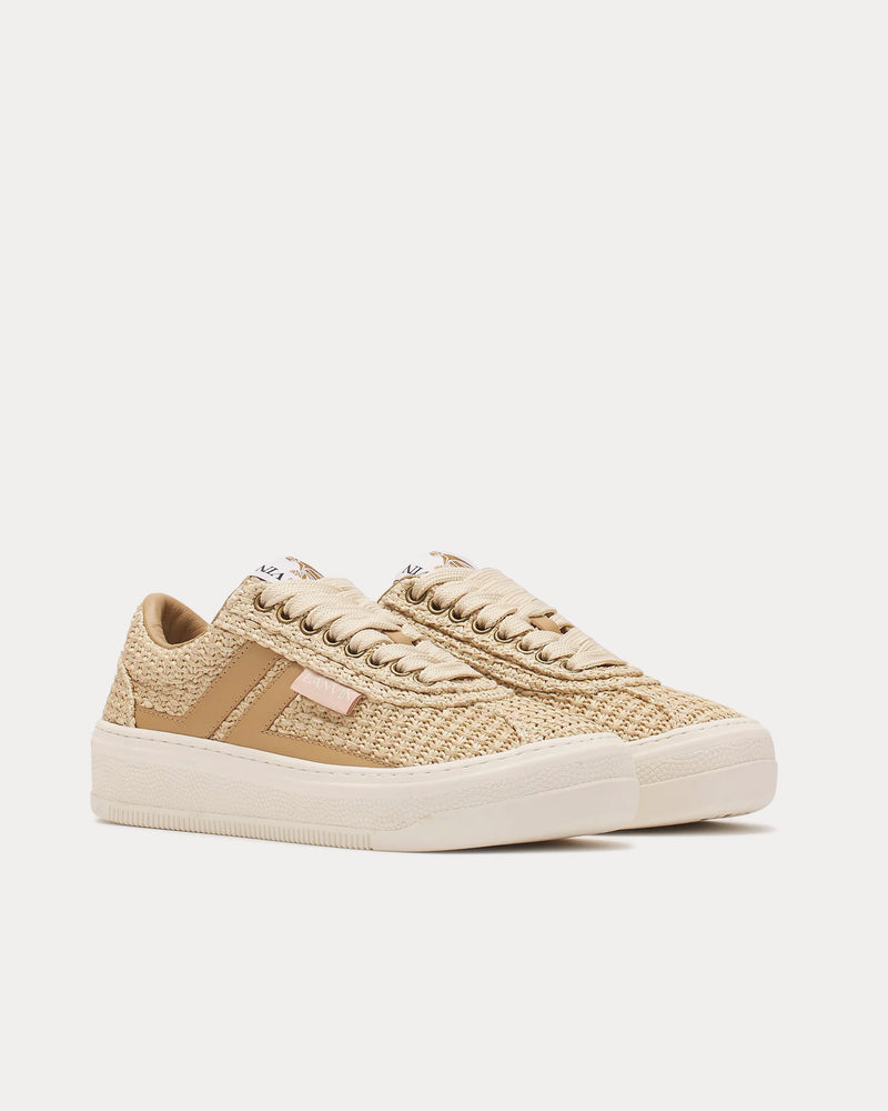 Lanvin Cash Raffia Natural Low Top Sneakers - 3