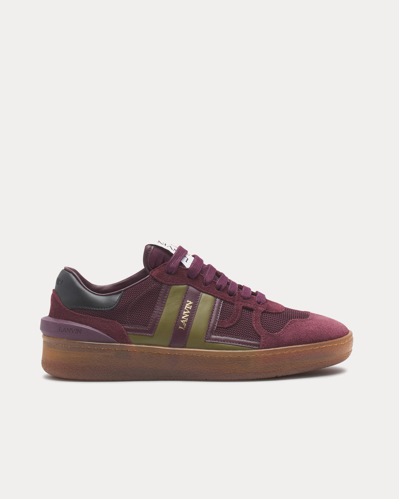 Lanvin Clay Mesh Burgundy / Green Low Top Sneakers - 1