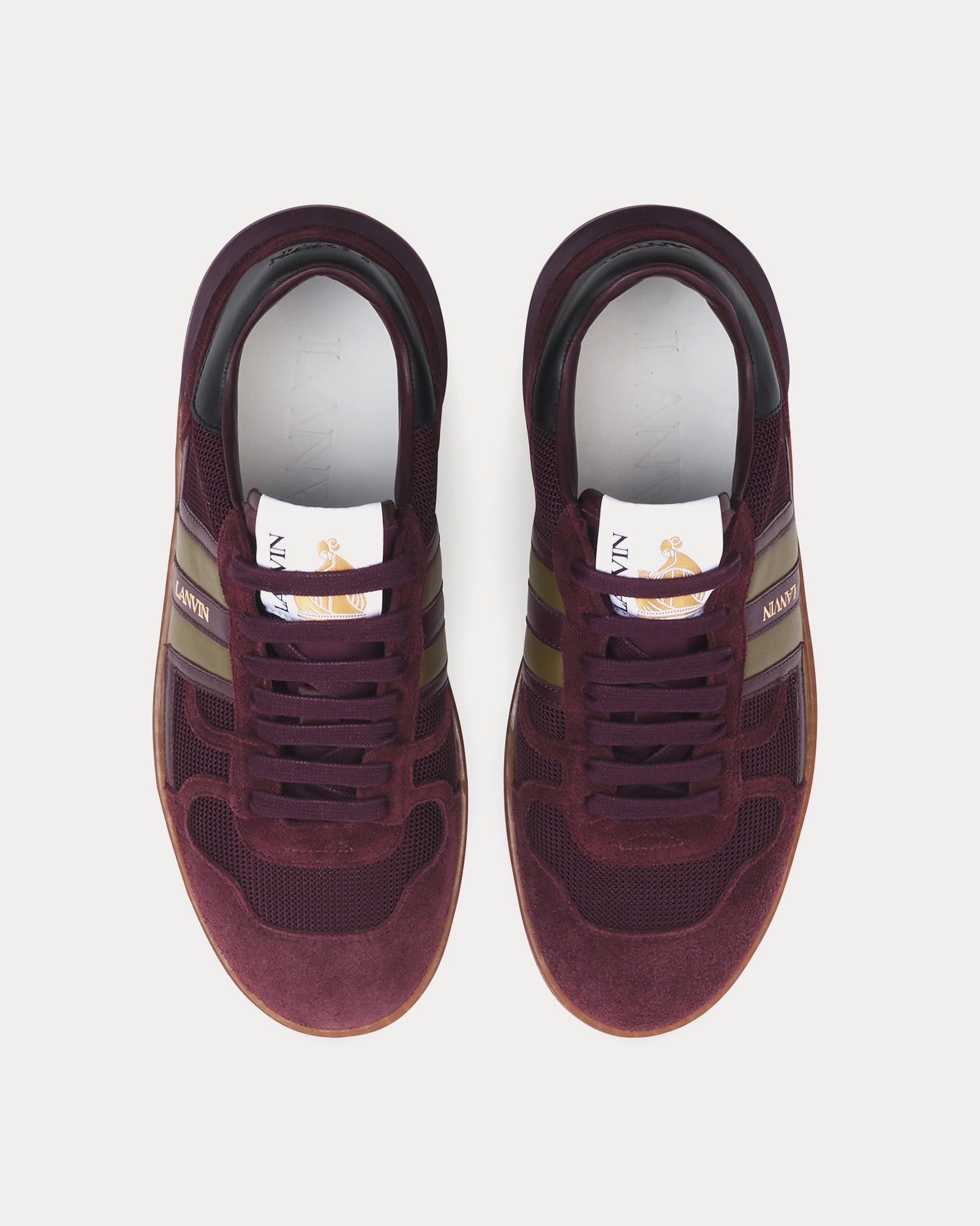 Lanvin Clay Mesh Burgundy / Green Low Top Sneakers - 2