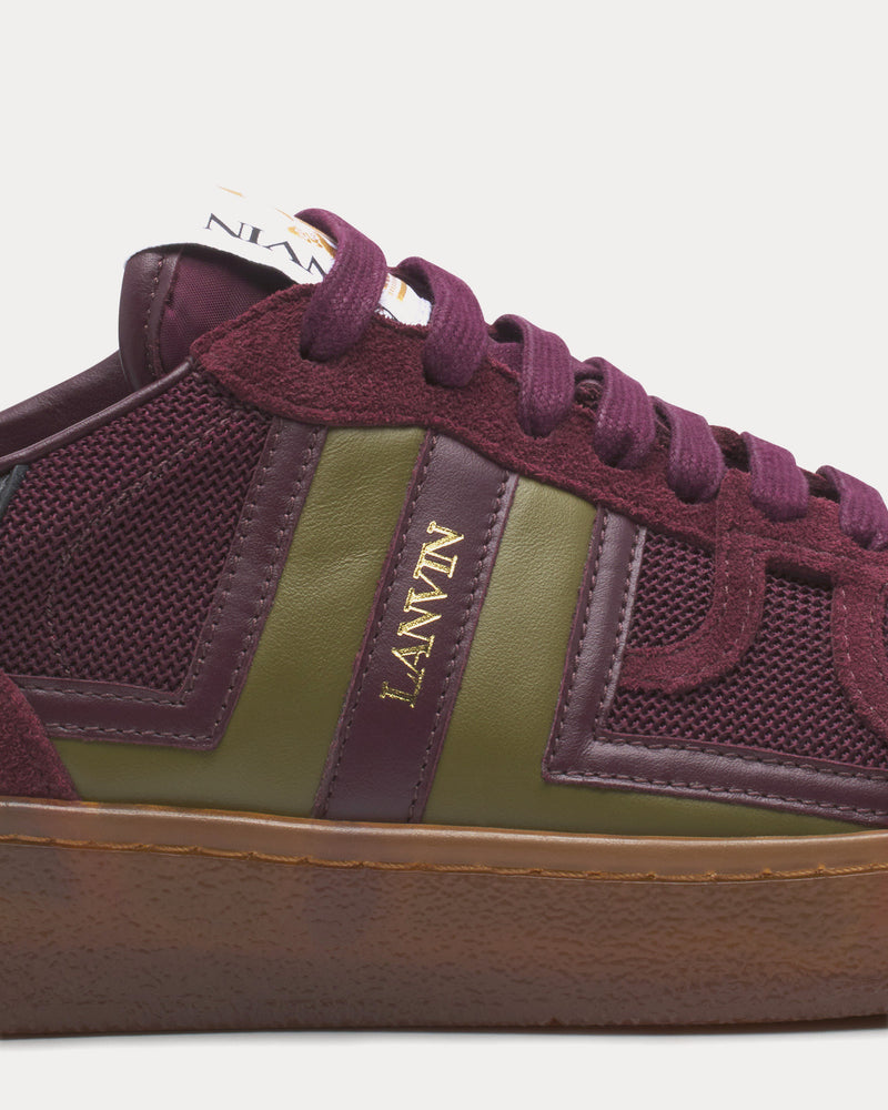 Lanvin Clay Mesh Burgundy / Green Low Top Sneakers - 4