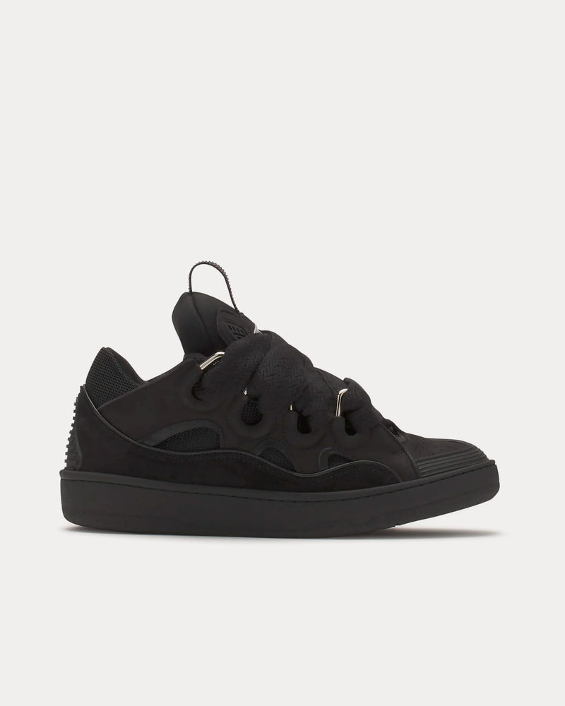 Lanvin Curb Leather Black / Black Low Top Sneakers - 1