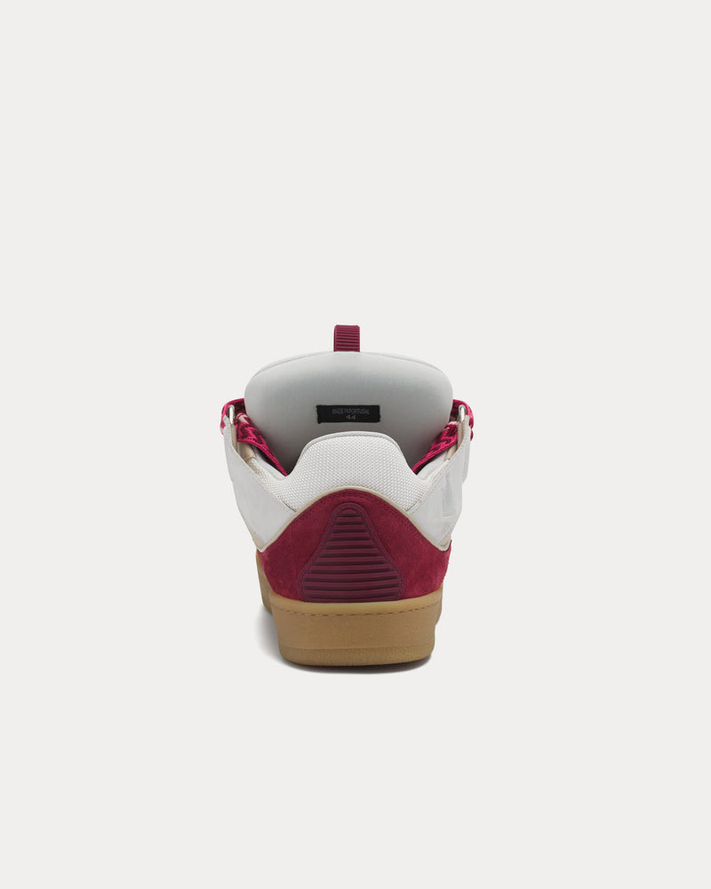 Lanvin Curb Leather White / Raspberry Low Top Sneakers - 4