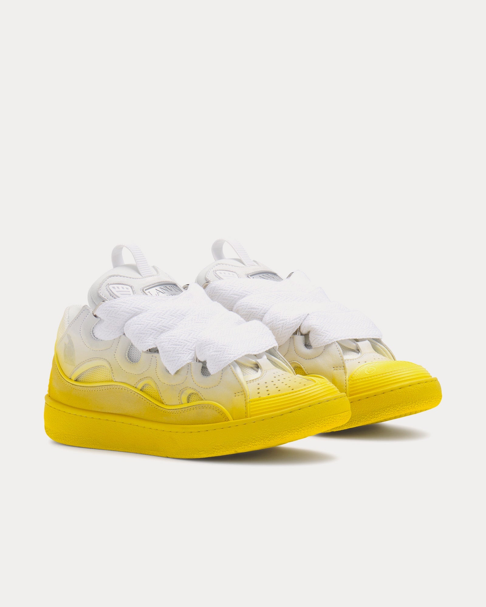 Lanvin Curb Yellow / White Low Top Sneakers - 3